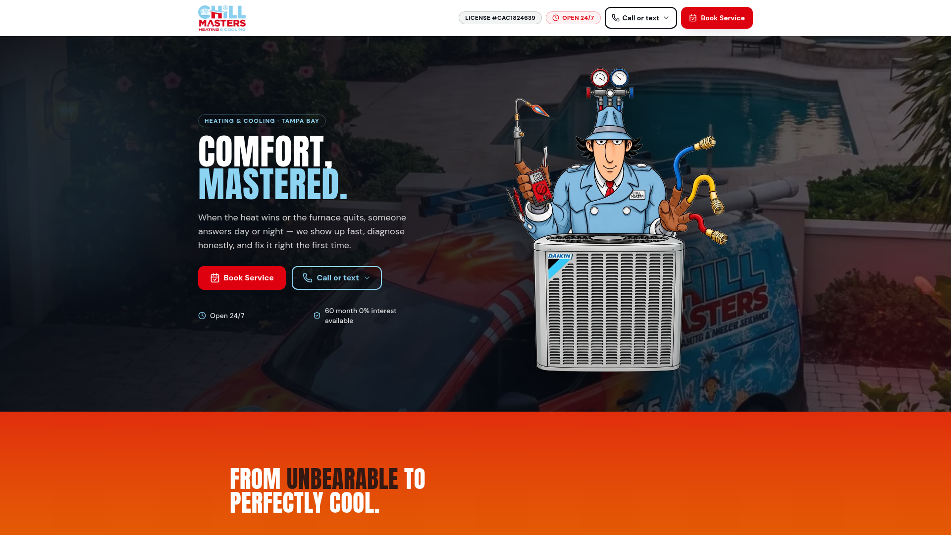 Chill Masters HVAC website screenshot